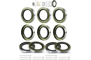 HITCHVOYAGER 10Pack 2.250" ID x 3.376" OD Double Lip Grease Seal with 10 Cotter Pins for 5200-7000LB Trailer Axles D42, Replace Trailer RV Dexter 01003600 010-036-00 Transcom 22333TB NOK AD3135E1/AD3135E0.