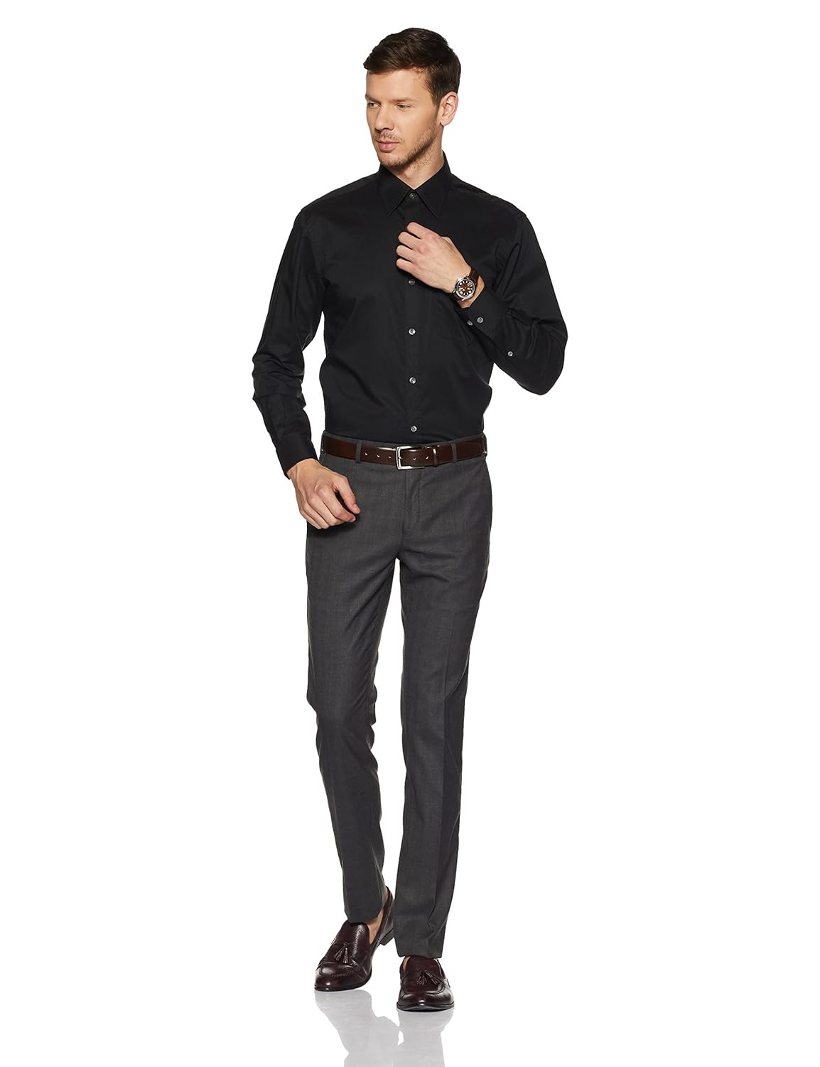 raymond men's slim fit formal trousers