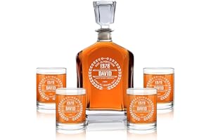 Personalized Whiskey Decanter – Custom Christmas Gift for Men, Dad, Husband, Boyfriend, or Him – Engraved Bourbon & Scotch De