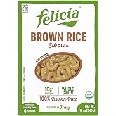 Felicia Brown Rice Elbows Gluten Free Pasta, 10G Protein, 12 Oz, 6 Pack | Organic, Whole Grain, Made with 100% Brown Rice, Plant Based, Non GMO, Brand of Italian company Andriani Spa