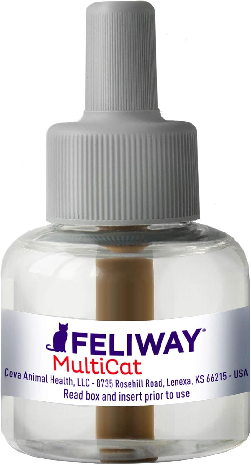 Feliway MultiCat Calming Diffuser Refill (1 pack, 48 ml) | Vet Recommended | Reduce Fighting and Conflict Among Cats : Pet Supplies
