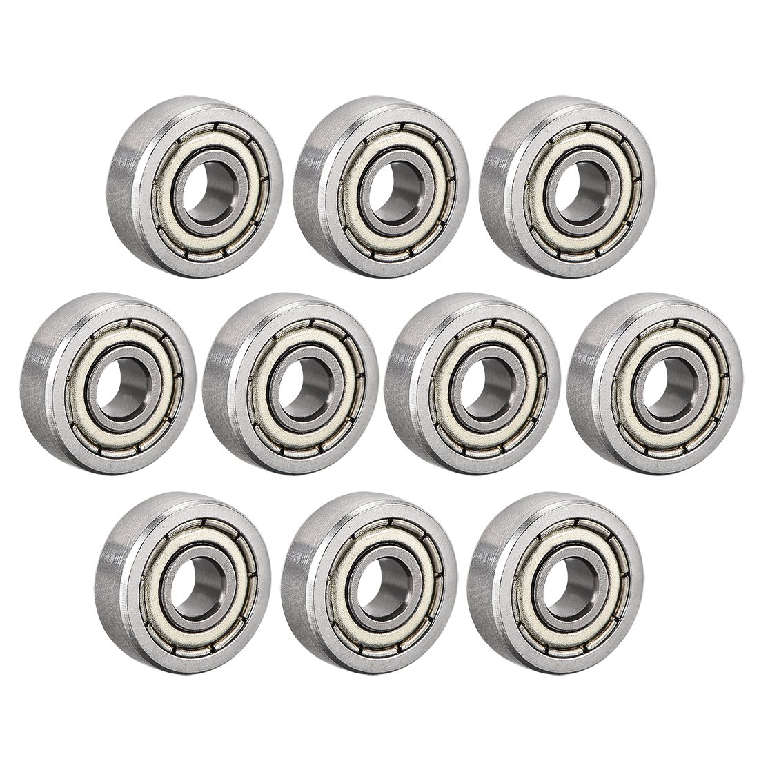 sourcing map 604ZZ Deep Groove Ball Bearing Double Shield 604-2Z 80014 4mm x 12mm x 4mm High Carbon Steel Z1 Bearings (Pack of 10)