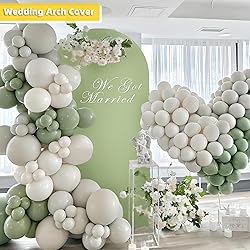 HEMMOTOP Green Arch Cover, 7.2 ft Spandex Wedding