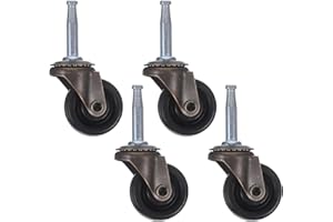 Cabilock 4Pcs Wear-Resistant Multi-Function Casters with Soft Rubber Wheels for Furniture Smooth Rolling and