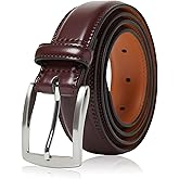 Genuine Leather Dress Belts For Men - Mens Belt For Suits, Jeans, Uniform With Single Prong Buckle - Designed in the USA