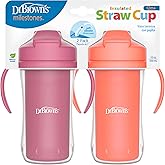 Dr. Brown's Milestones Insulated Sippy Cup, Pink &amp; Coral, 2-Pack