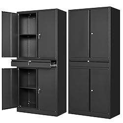 Letaya Metal Garage Storage Cabinet with Drawer,4