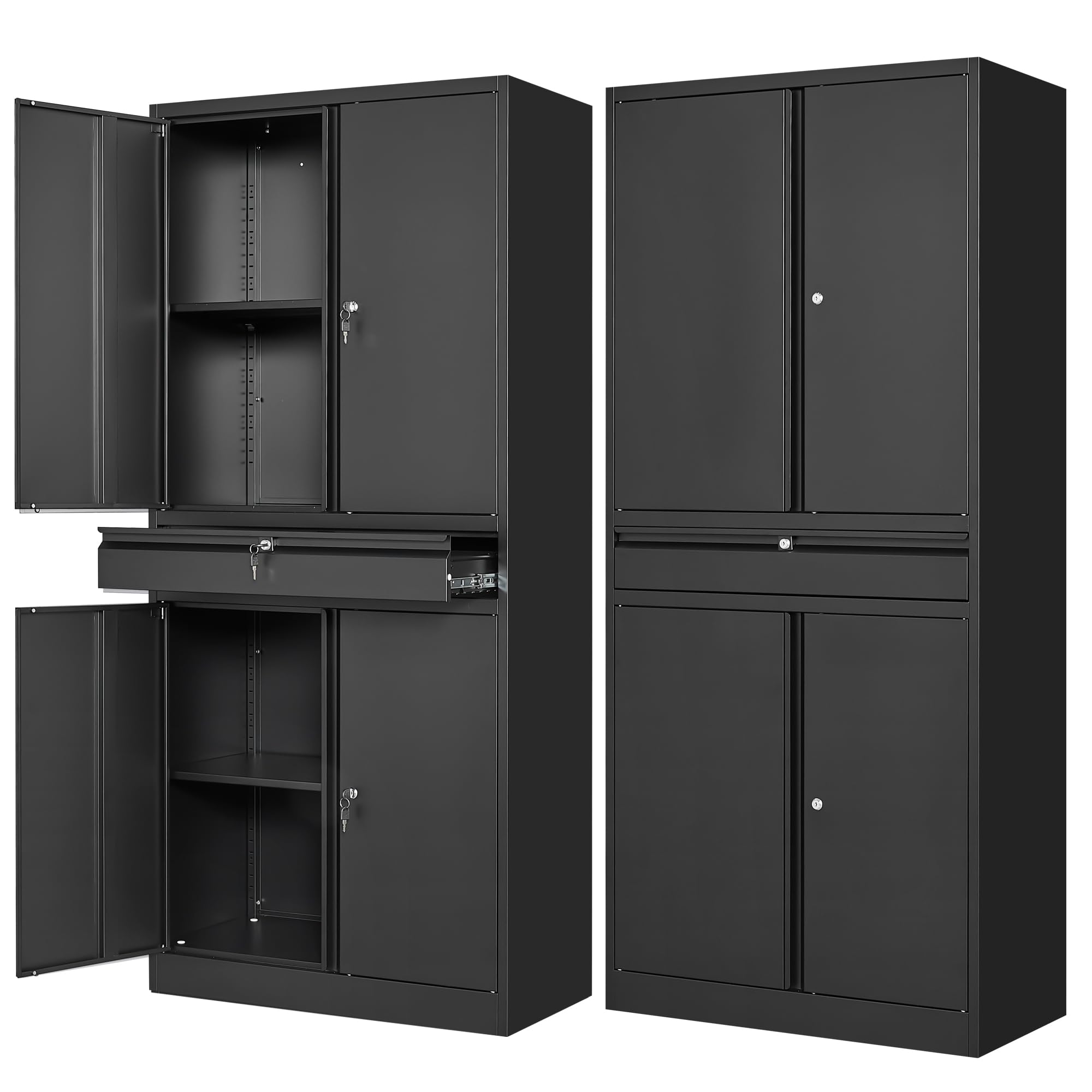 Letaya Metal Garage Storage Cabinet with Drawer,4