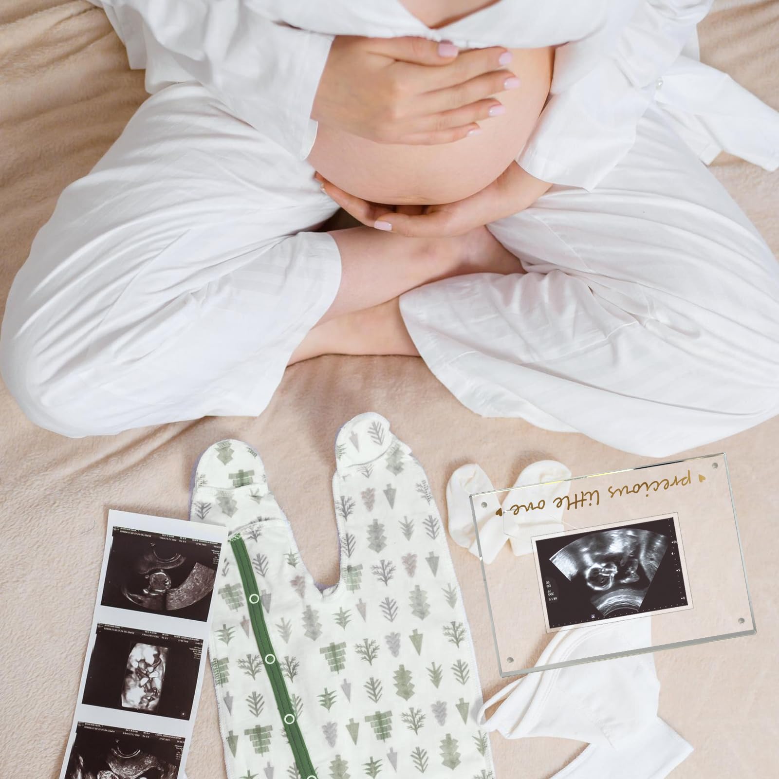 Zyeco A5 Magnetic Acrylic Ultrasound Picture Frame, Baby Keepsake for Baby Announcement, Birth Information, Baby shower, Expecting Mom to be Gifts