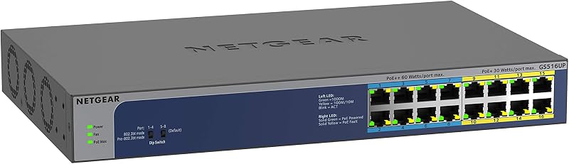 NETGEAR 16-Port Gigabit Unmanaged Ultra60 PoE++ Switch