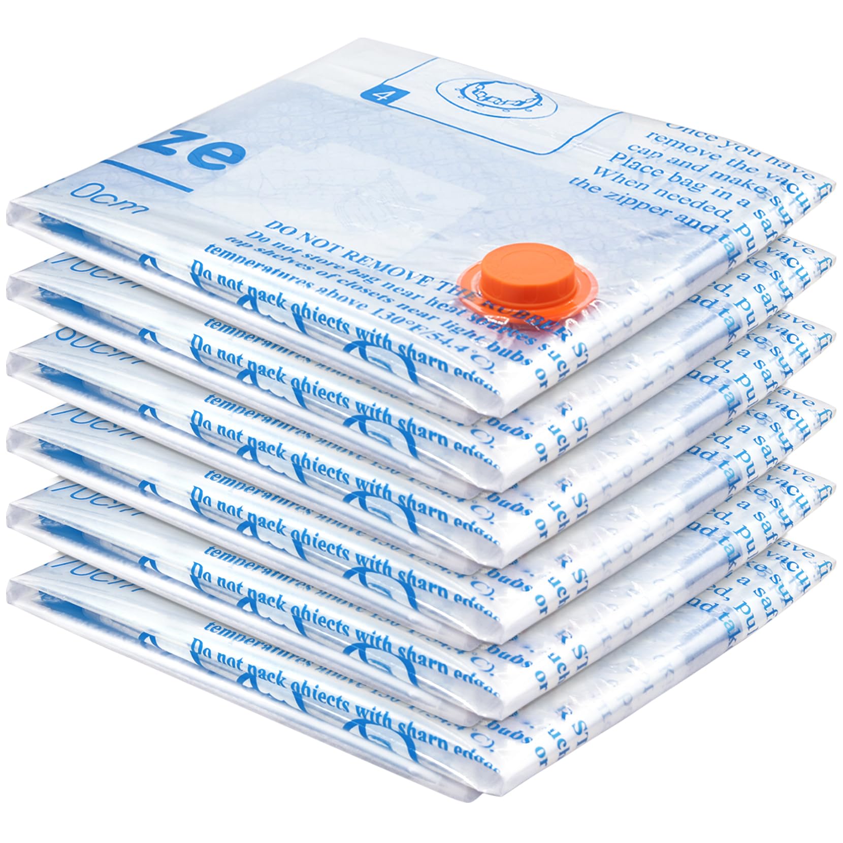 Photo 1 of Vacuum Storage Bags 6 Large, Plastic Packaging Bags,Space Saver Bags for Clothes, Pillows, Comforters, Blankets, Bedding(NO PUMP)
