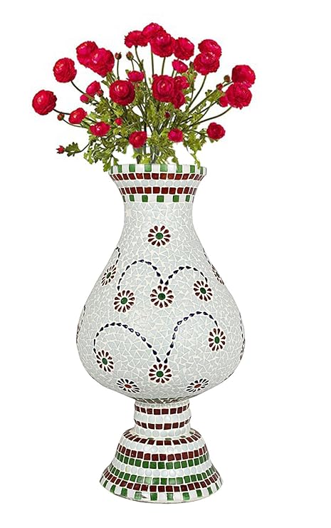 Buy Lal Haveli Handmade Designer Tall Flower Vase For Living Room
