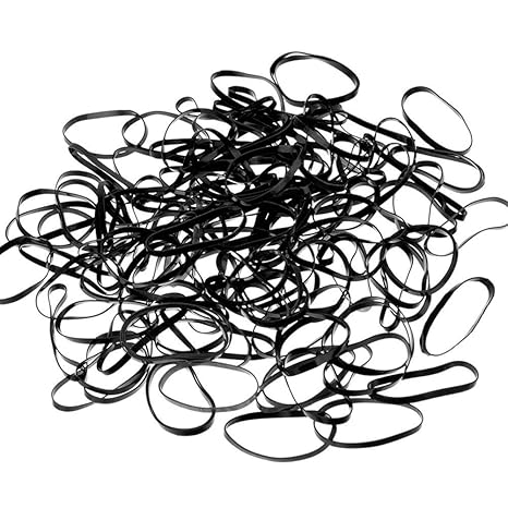 Gummiband Schwarz Transparent Gummiringe Breit 1000 Stück Gummiringe Haushalts-Gummis Für Haar Büro Arbeit Haushalt