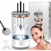 Electric Makeup Brush Cleaner Machine,Rechargeable Electric Cleaning,Automatic Quick and Efficient,for Deep Cleaning Of All Types Of Brushes,Suitable for Makeup Enthusiasts(Transparent)
