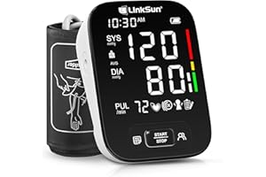 LinkSun A221-2 Blood Pressure Monitor for Home Use with Extra Large Cuff, Automatic Digital Upper Arm Blood Pressure Machine with Large LCD Screen (Black)