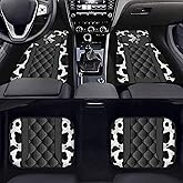 Howilath Cows Print Floor Mat for Car Rubber Anti-Slip Carpets Cushion All Weather Heavy Dust Car Floor Mats for Front & Rear-4 Piece Set