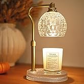 Candle Warmer Lamp with Timer & Dimmer, Glass Lamp Candle Warmer for Jar Candles, UPGRATED with 3 Bulbs, Height Adjustable El