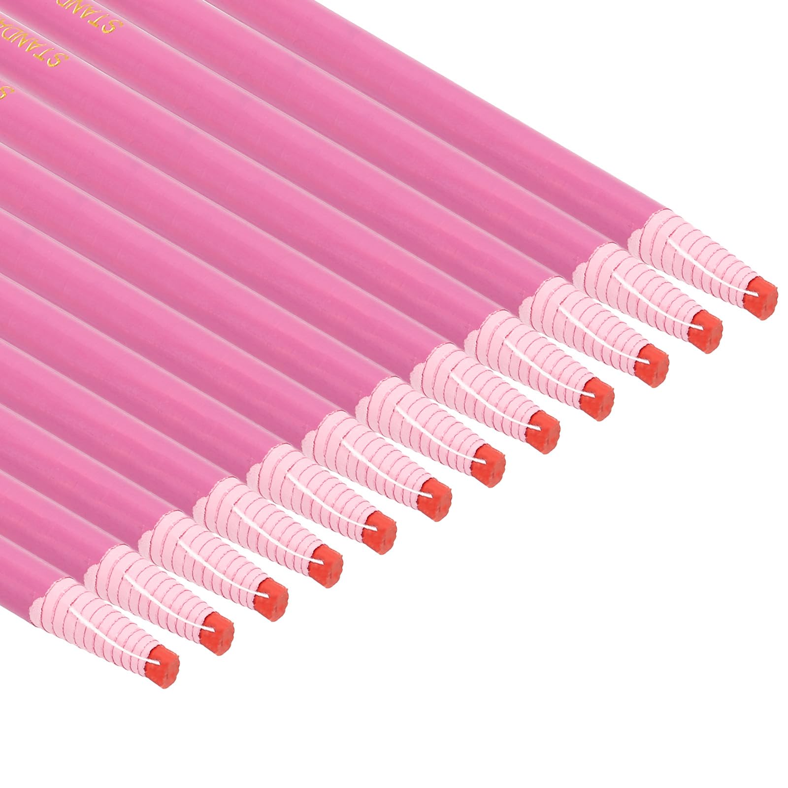 PATIKIL Peel-Off China Markers, 12 Pack Grease Wax Pencils Wood for Glass Garments Drawing Film Paper Vinyl Metal, Pink