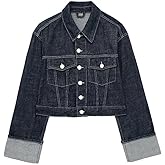 Womens Two Piece Sets Denim Outfits Vintage Denim Long Sleeve Single Breasted Turn-Down Collar Jacket Wide Leg Jeans Set