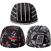 3PCS Chef Hats and Head Scarves for Men Women Professional Adjustable Chef hat Headband Skull Caps Cook Hats for Kitchen Cooking Service and Other Work Multi