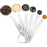1Easylife 18/8 Stainless Steel Measuring Spoons, Set of 6 for Measuring Dry and Liquid Ingredients