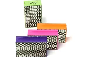 KEEYWOLT Diamond Hand Polishing Pads for Sanding Concrete Glass Stone Granite Marble 60#,100#,200#,400# (4Pcs/Set)…