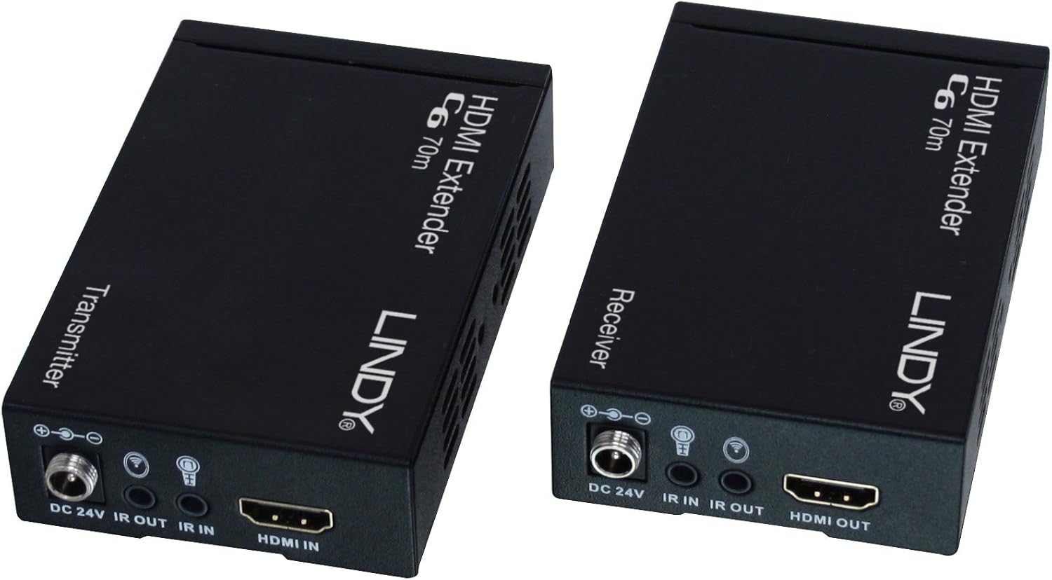 LINDY 70m Cat.6 HDMI & IR HDBaseT Extender with PoC, Black, 70 meters - Image 3