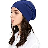 Century Star Unisex Women Thin Solid Baggy Slouchy Oversized Cotton Sleep Beanie Hat Skull Cap