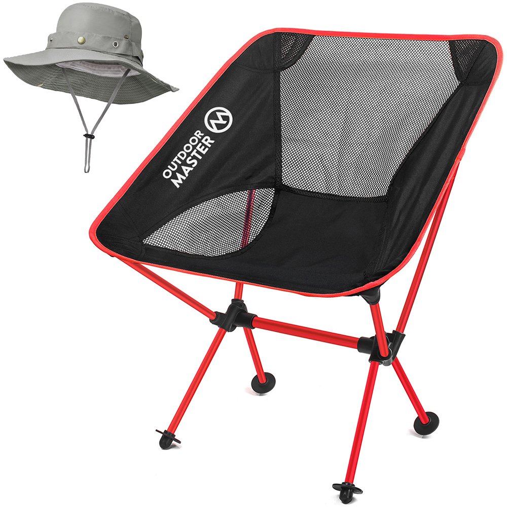 Included Sun Perfect Free B07d2d6fgv Forハイキング 釣り ビーチ バック Bonnie レッド Outdoormaster折りたたみキャンプ椅子 ポータブル コンパクト折りたたみ式椅子with Hat Carryバッグ チェアベンチ 激安アウトレット