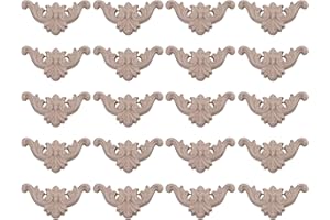 RDEXP 40x40mm Wood Carved Long Onlay Applique Frame Door Wall Decor for Cabinet Home Furniture Set of 20