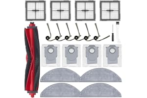 22 Pcs Accessories Kit for Roborock Q10 S5+ Robot Vacuum Cleaner, Replacement Parts with 1 Main Brush, 6 Side Brushes, 4 HEPA
