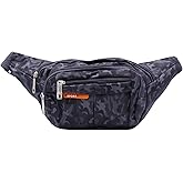 AIBEARTY Kids Fanny Pack Boys Small Camouflage Waist Pack Belt Waist Bag Pack Pouch with Adjustable Strap for Children Sport Running, Camping, Trip Black(2 Layer)