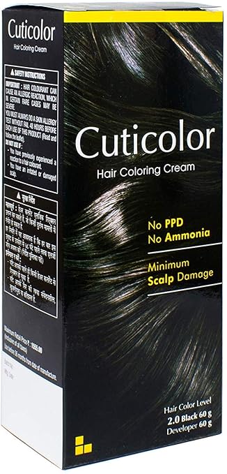 Cuticolor Permanent Hair Coloring Cream 60gm (Black)