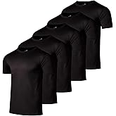 Real Essentials 5 Pack: Men’s Mesh Short Sleeve Crew Neck T-Shirt - Workout Gym Active Athletic Tee (Big & Tall Available)