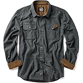 CQR Men's 100% All Cotton Button Down Flannel Shirts, Long Sleeve Brushed Warm Soft Casual Outdoor Plaid Shirt
