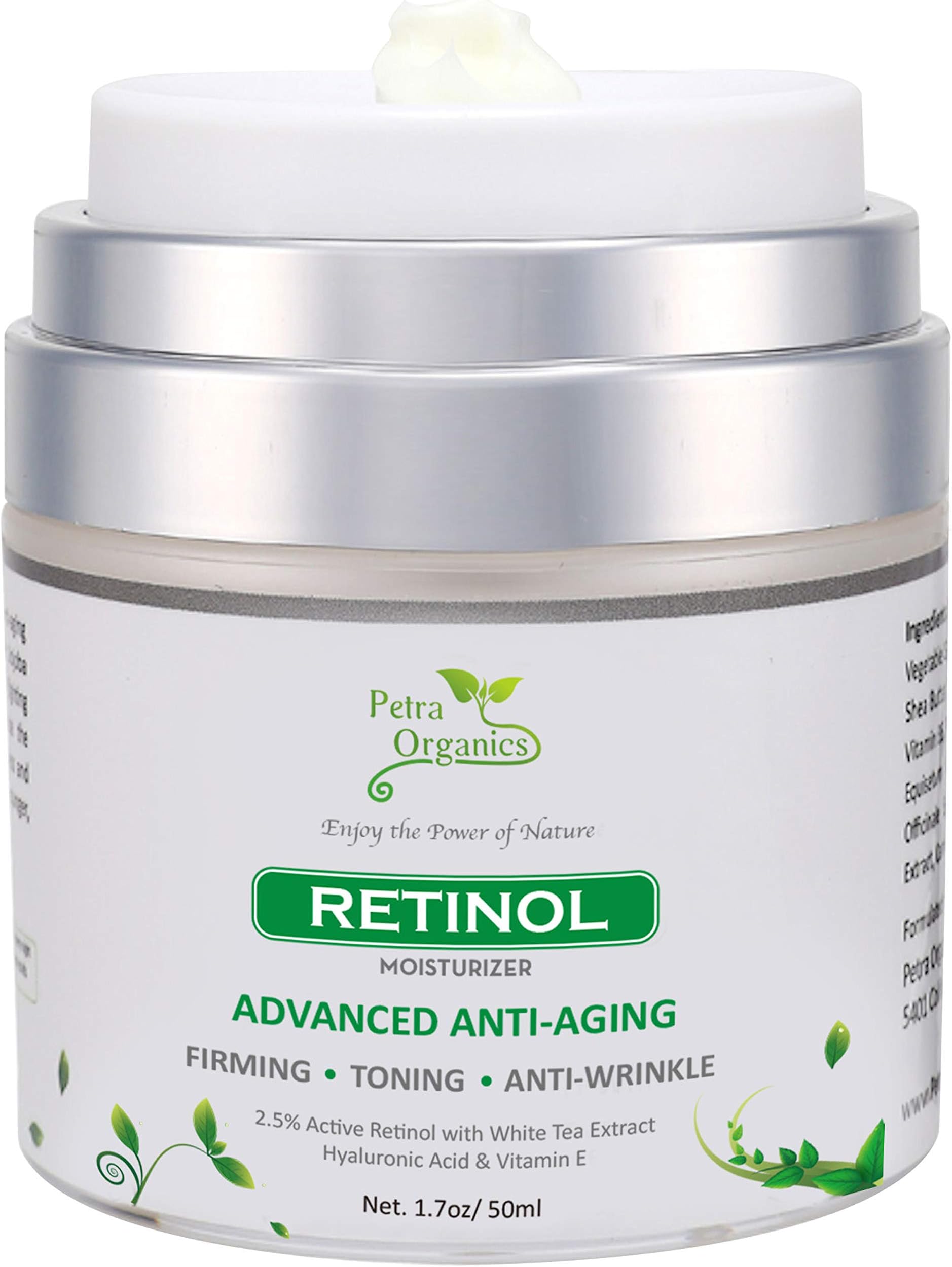 Retinol Moisturizer for Face and Eye Area - Wrinkle Cream for Women - Retinol Night Cream with Retinol, Hyaluronic Acid, Shea butter and Vitamin E - 1.7oz / 50m