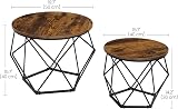 VASAGLE Coffee Tables Set of 2, Industrial Rustic Brown Black LET040B01 view 3