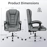 naspaluro Executive Office Chair High Back Ergonomic Tilt Fabric Dark Grey view 3