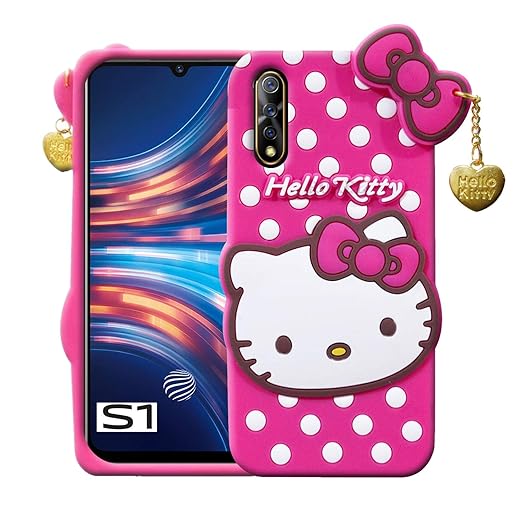 Lejaao Mobile Series 3D Cute Hello Kitty Back Cover with Vivo S1