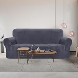 Granbest Premium Thicken Plush Velvet 3 Seater Sofa Cover Grey view 2