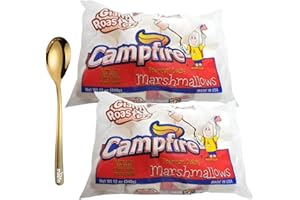 Campire Campfire Giant Roasters Marshmallows, 12 Oz - Large Marshmallows with Moofin Golden SS Spoon for Smores Hot Chocolate, Perfect for Baking Snacking, Individual Marshmallow bulk Pack of 2