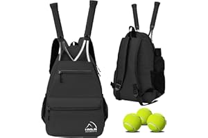 HMLIN OUTOOORS Tennis Bag Tennis Backpack for Women Men 2 Rackets Pickleball Bag with Shoe Compartment to Hold Tennis Racket, Pickleball Paddles, Badminton Racquet, Squash Racquet, Balls