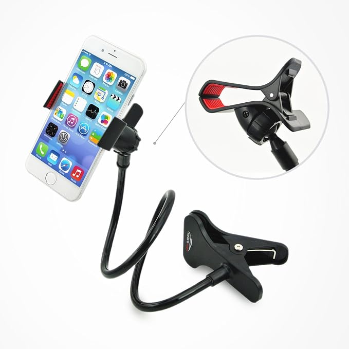Support Téléphone à Col De Cygne - Pince Flexible, Réglable, Pour Bureau, Lit, Voiture - 10