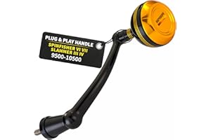 MARVELURE Foldable Power Handle for Penn Spinfisher VI VII Slammer III IV (Not for Spinfisher Long Cast/V/SS) (Black, Slammer/Spinfisher 9500-10500 Thread)