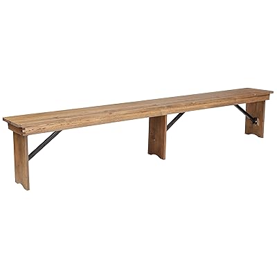 Flash Furniture HERCULES 8' x 12" Antique Rustic Folding Bench
