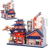 Oichy Japanese Street View Ramen Shop Mini Building Blocks, Creative City Architecture Model Set, 1083 PCS Mini Bricks Construction Toy Building Sets, Idea Gifts for Kids and Adults
