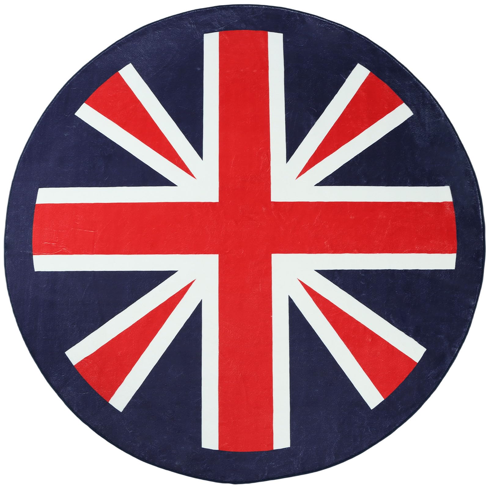 Betadistor Round Rugs for Living Room Large - 120cm Union Jack Pattern Bedroom Rug Non Slip 401-01120