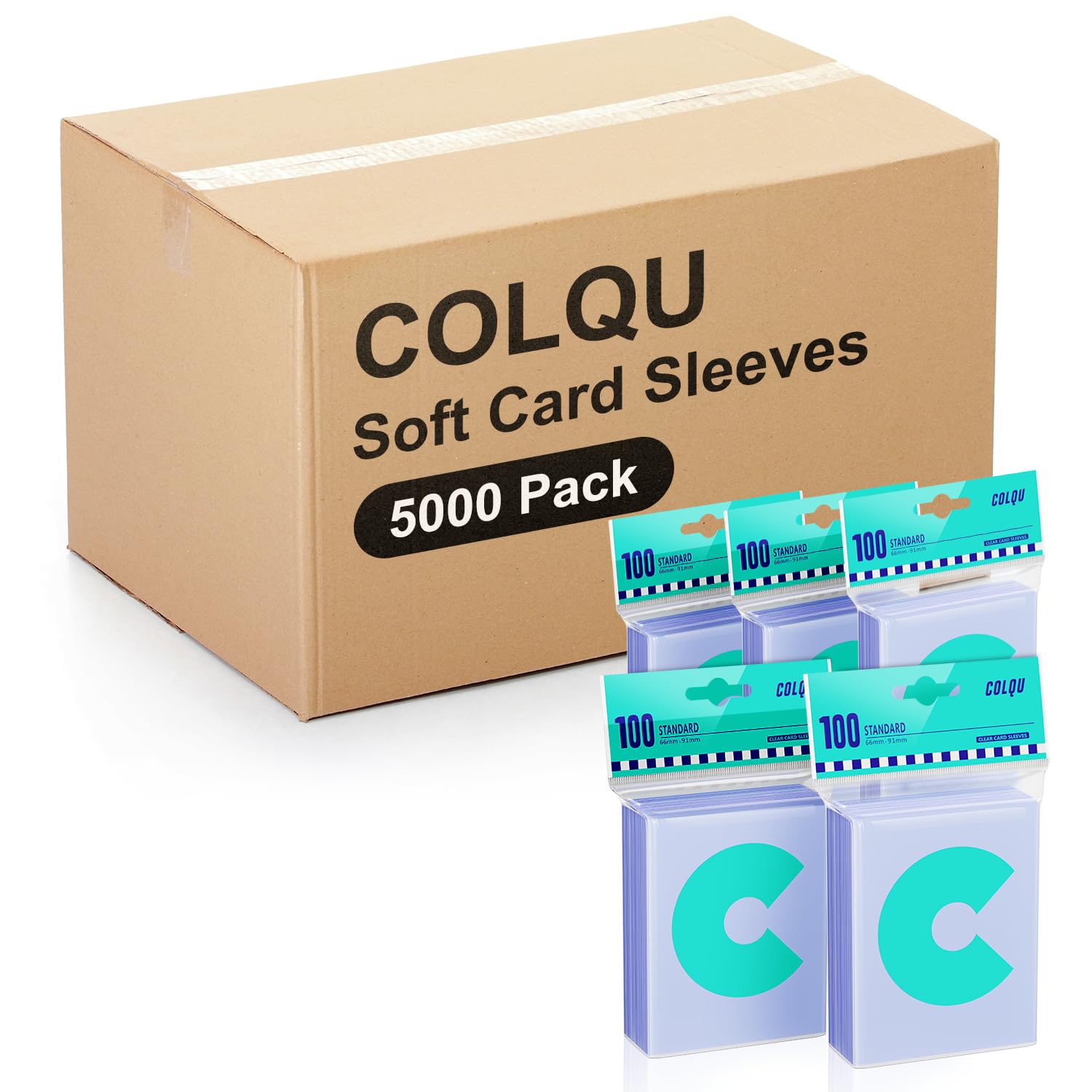 5000ct Clear Card Sleeves for Trading Cards, Soft Baseball Sports Card Sleeves, Soft Plastic Protector Fit for MTG Game Standard Cards
