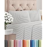 King Size 4 Piece Sheet Set - Comfy Breathable & Cooling Bed Sheets Set - Hotel Luxury Bedding for Women, Men, Kids, Teens, Boys & Girls - Deep Pockets, Soft, Wrinkle Free - Oeko-Tex - Grey Stripes 2