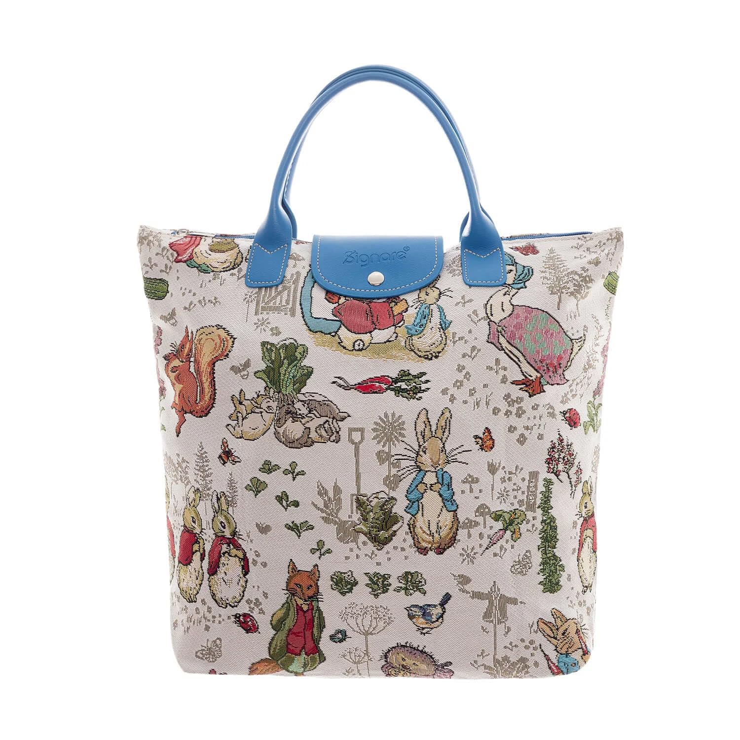 Signare Peter Rabbit Tapestry Foldaway Shopping Bag | Eco-Friendly Compact Design | 39cm W x 35cm H | Officially Licensed Beatrix Potter Merchandise | Perfect for Fans and Eco-Conscious Shoppers